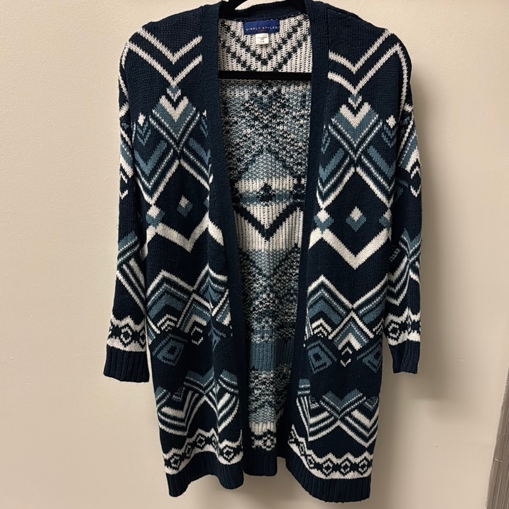 Simply Styled Cardigan Size L Color Blue White